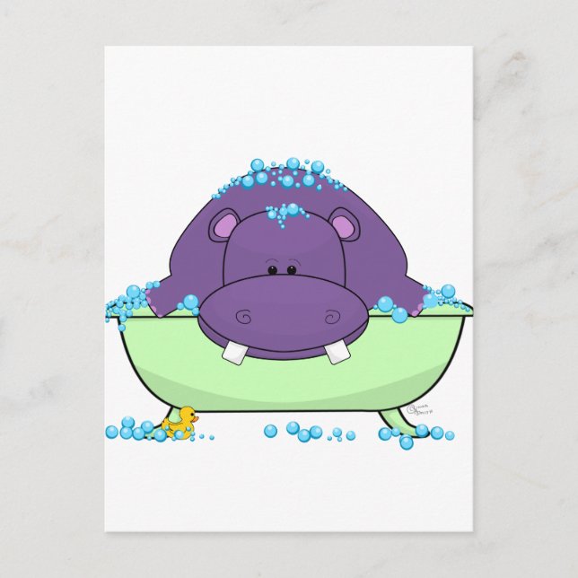Lila_Hippo_Bath.png Vykort (Framsida)