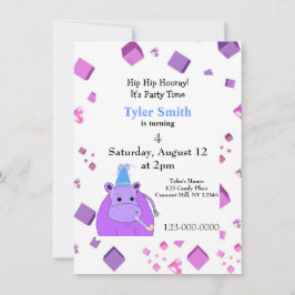 Lila Hippo-gruppinbjudan Inbjudningar