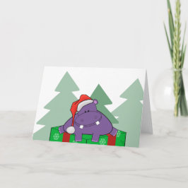 Lila Hippo-julkort Helgkort