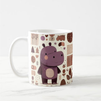 Lila Hippo Kaffemugg