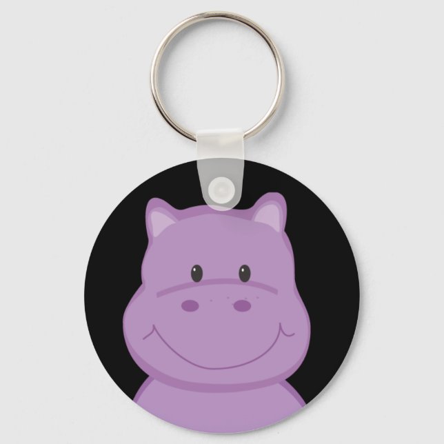 Lila Hippo Keychain Nyckelring (Framsida)