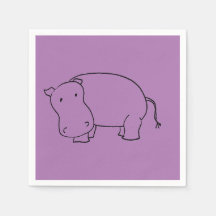 lila hippo napkin