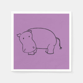 lila hippo napkin pappersservett
