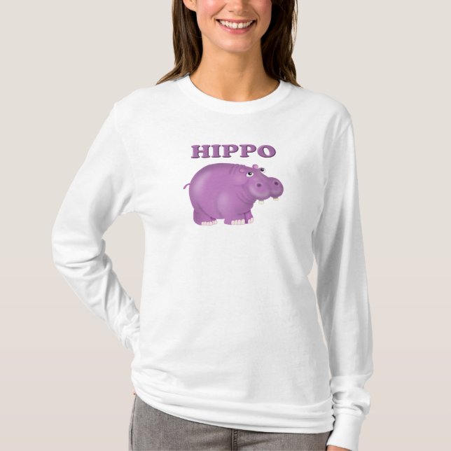 Lila Hippo Tee Shirt (Framsida)