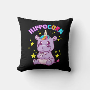 Lila HippoCorn Hippo Maj Hippopotamus Älskare Kudde