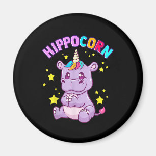 Lila HippoCorn Hippo Maj Hippopotamus Älskare Magnet
