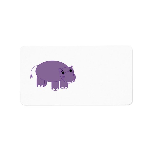 Lila Hippopotamus Adressetikett (Framsidan)