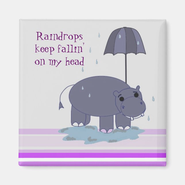 Lila Hippopotamus Magnet (Framsidan)