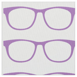 Lila Hipster Geek Glasses Fabric Tyg