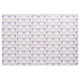 Lila Hipster Geek Glasses Fabric Tyg