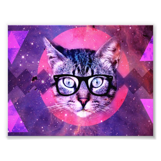 Lila hipster-katt fototryck (Framsidan)