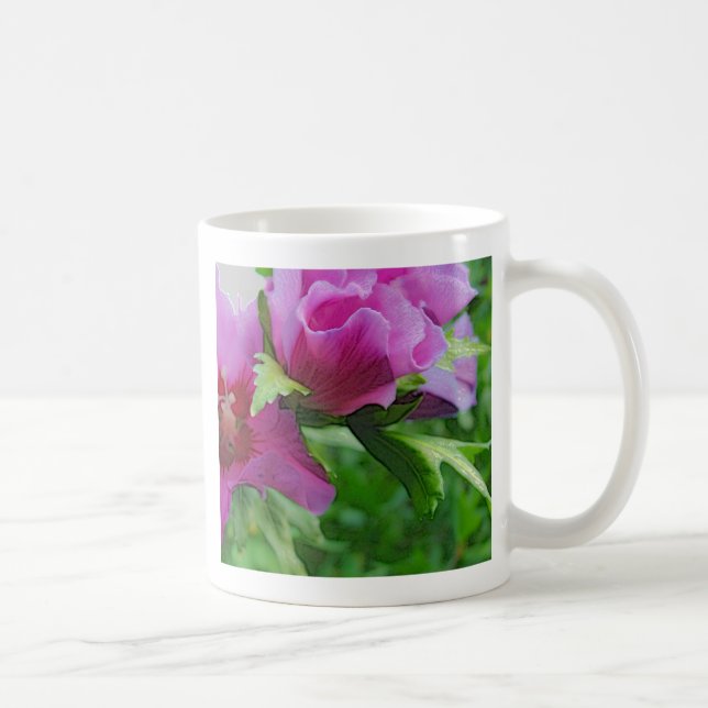 Lila hisbiscus blommor kaffemugg (Höger)