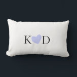 Lila hjärta akvarell pastell par namn bokstav  lumbarkudde<br><div class="desc">design</div>
