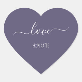 Lila hjärta-dekaler kärlek för Alla hjärtans dag Hjärtformat Klistermärke