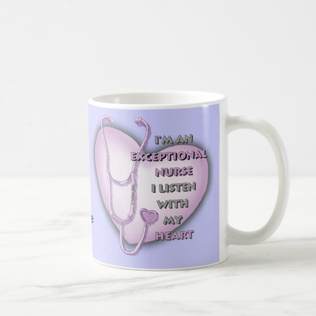 Lila hjärta exceptionell sjuksköterska  kaffemugg (Höger)