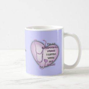 Lila hjärta exceptionell sjuksköterska kaffemugg