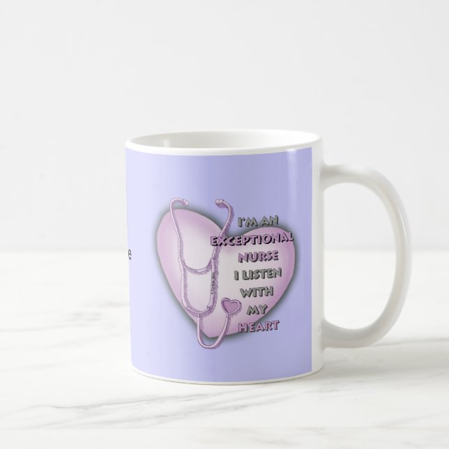 Lila hjärta exceptionell sjuksköterska  kaffemugg (Höger)