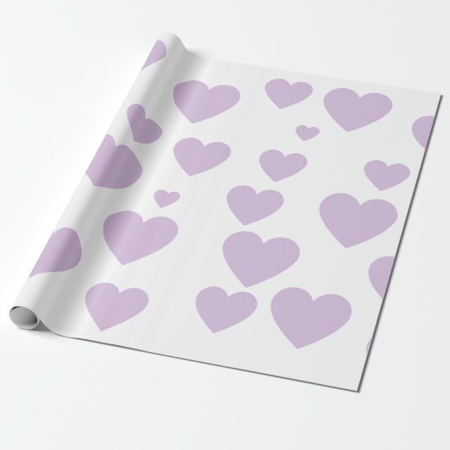  lila hjärta Wrapping Papper Presentpapper (Utrullad)