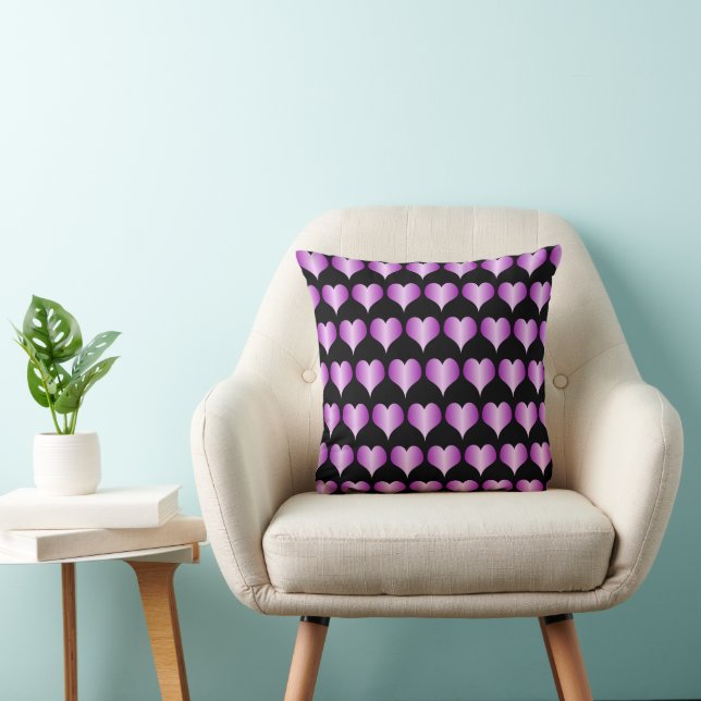 Lila hjärtan design kudde (Stol)