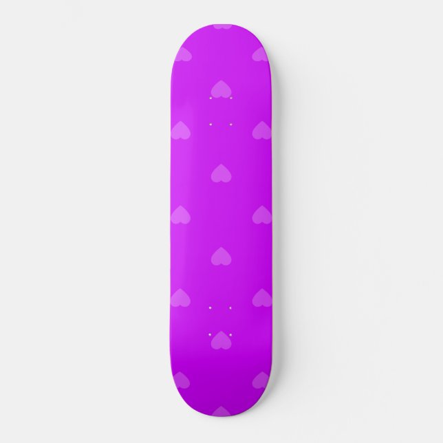 Lila hjärtan mönster mini skateboard bräda 18,5 cm (Framsida)