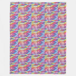 lila hjärtan - regnbågsfilt fleecefilt