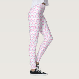 Lila hjärtans kärlek rosa leggings - Alla hjärtans