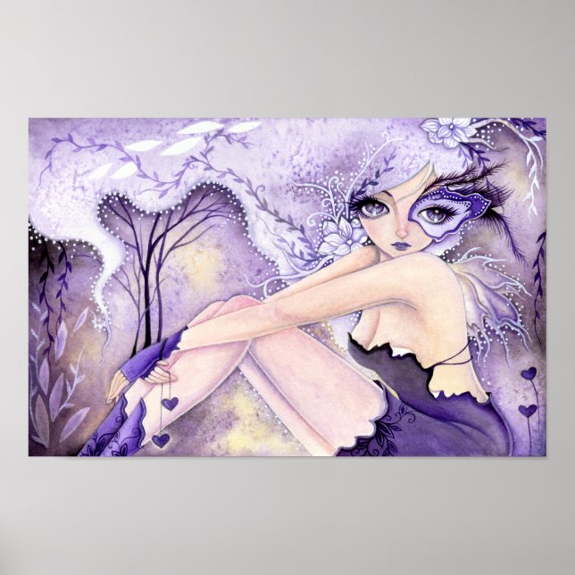 Lila Hjärtar - BIG-utskrift Poster (Framsidan)