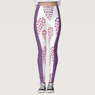 Lila/Hjärtat Mönster Kvinnors benägenhet Leggings