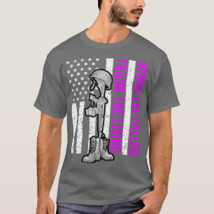Lila Hjärtdagens militärära heder Fallen Tack t Shirt
