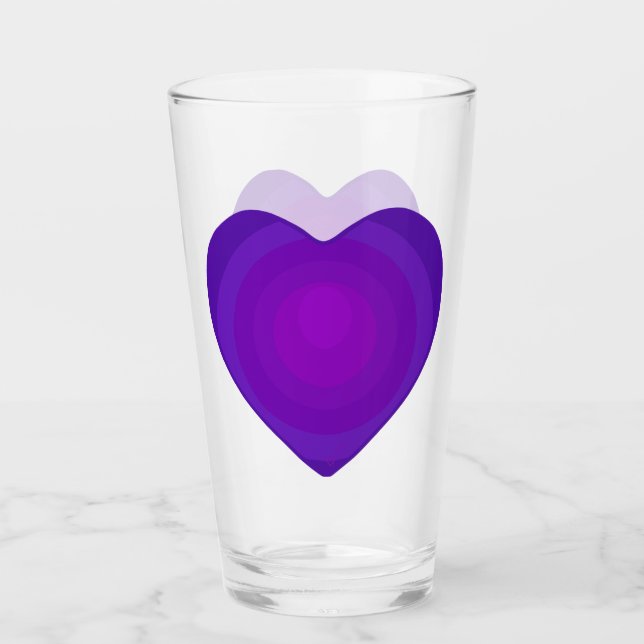 Lila hjärtglas glaskopp (Framsida)