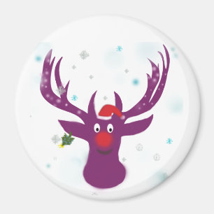 Lila Hjort Santa Cm Round Magnet