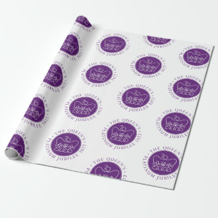 Lila HM Queen Platinum Jubilee Wrapping Papper Presentpapper