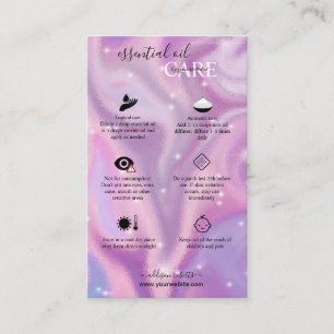 Lila Holograf Essential Oil Care Visitkort