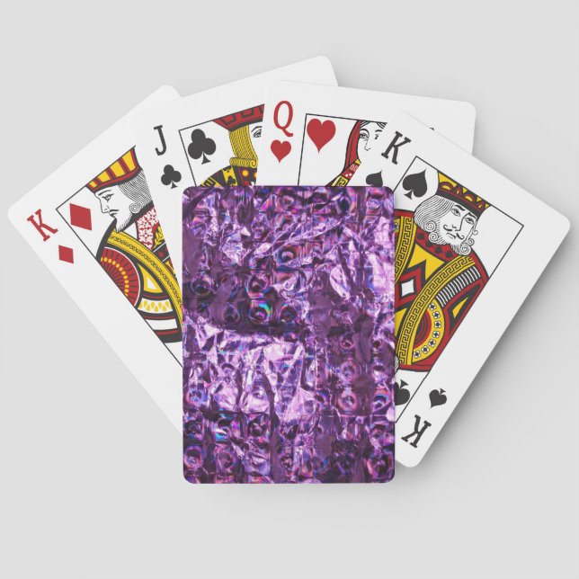 Lila Hologram Papper Spelkort (Baksidan)