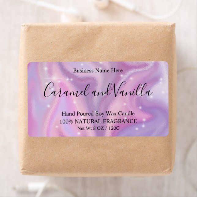 Lila HoloGraph Färg Shift Candles-etikett Fraktsedel (Insitu)