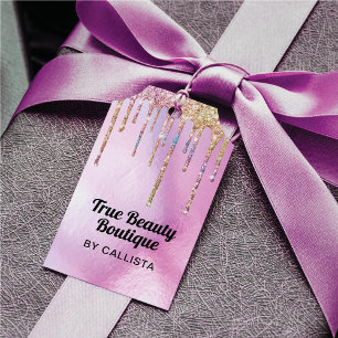 Lila HoloGraph Glitter Drives Clothing Märkres Presentetikett