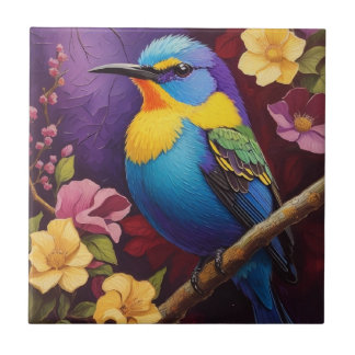 Lila Honeycreeper Kakelplatta