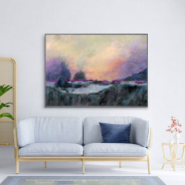 Lila Horizon Ligcape Sunset Abstrakt Art Poster