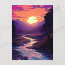 Lila Horizons over River Valley.