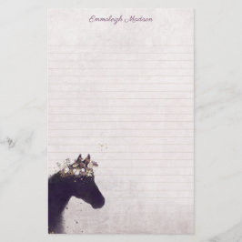 Lila Horse Dreamy Boho Chic Monogram Brevpapper