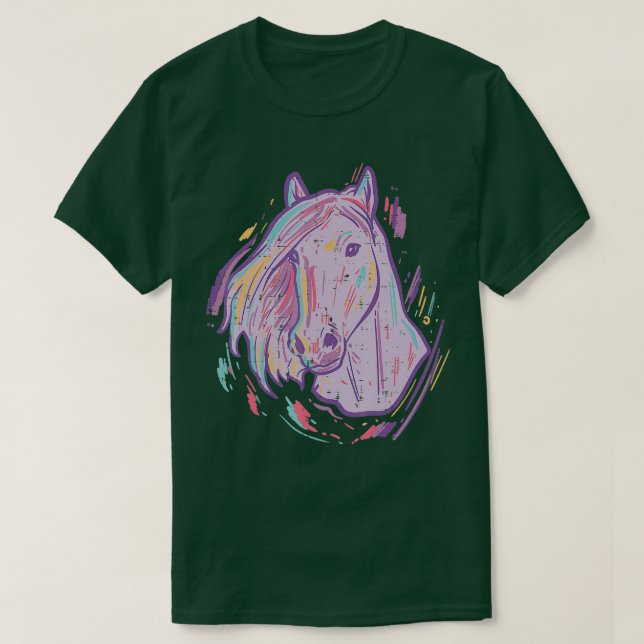 Lila Horse Painting Animal Art Equestrian Manar Wo T Shirt (Design framsida)