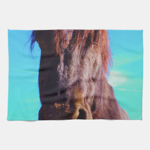 Lila Horse w/ Grönt Mouth Kökshandduk