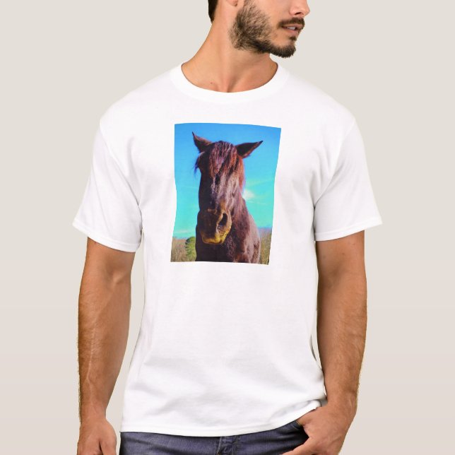 Lila Horse w/ Grönt Mouth T Shirt (Framsida)