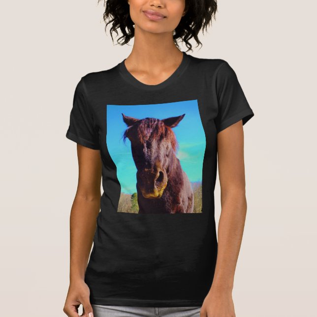 Lila Horse w/ Grönt Mouth T Shirt (Framsida)