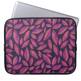 Lila höstbladsmönster laptop fodral