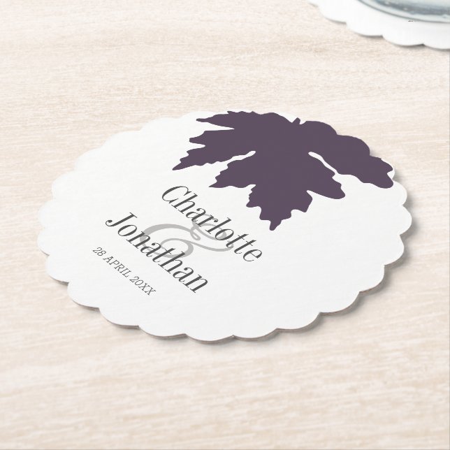 Lila Höstmapel Löv Bröllop/Förlovningsfest Underlägg Papper (Vinklad)