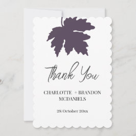 Lila Höstmaple Löv Bröllop Tack