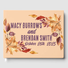 Lila Höstvågens Löv Bröllop Gästböcker