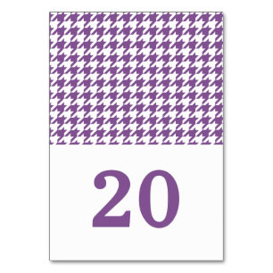 Lila Houndstooth Bröllop Bord Card Bordsnummer