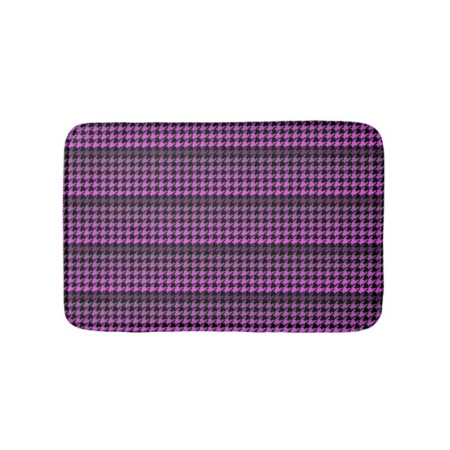 Lila Houndstooth-minnesformat badmat Badrumsmatta (Framsidan)